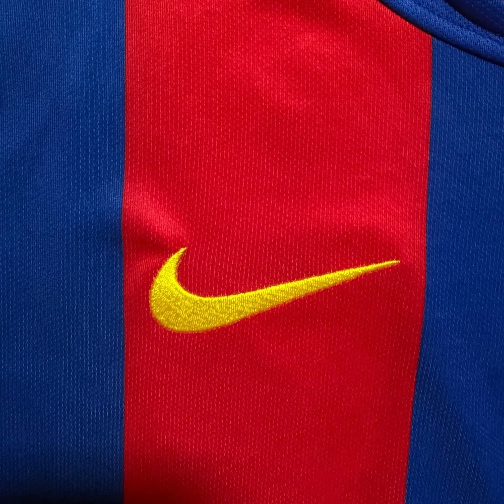 Nike FC Barcelona Ronaldinho 10 Jersey XL Blue Red Stripe Soccer Shirt NEW
